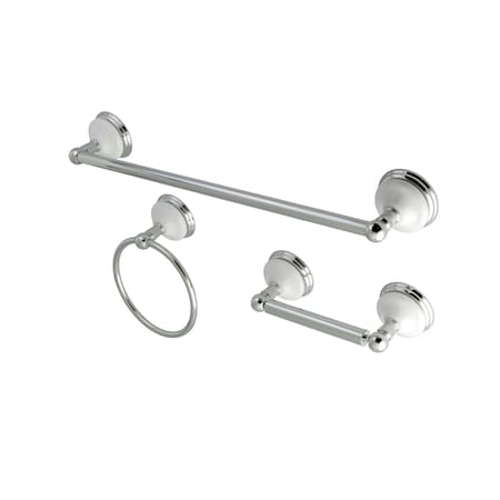 Kingston Brass Victorian 3-Piece Bathroom Hardware, Chrome BAK111248C